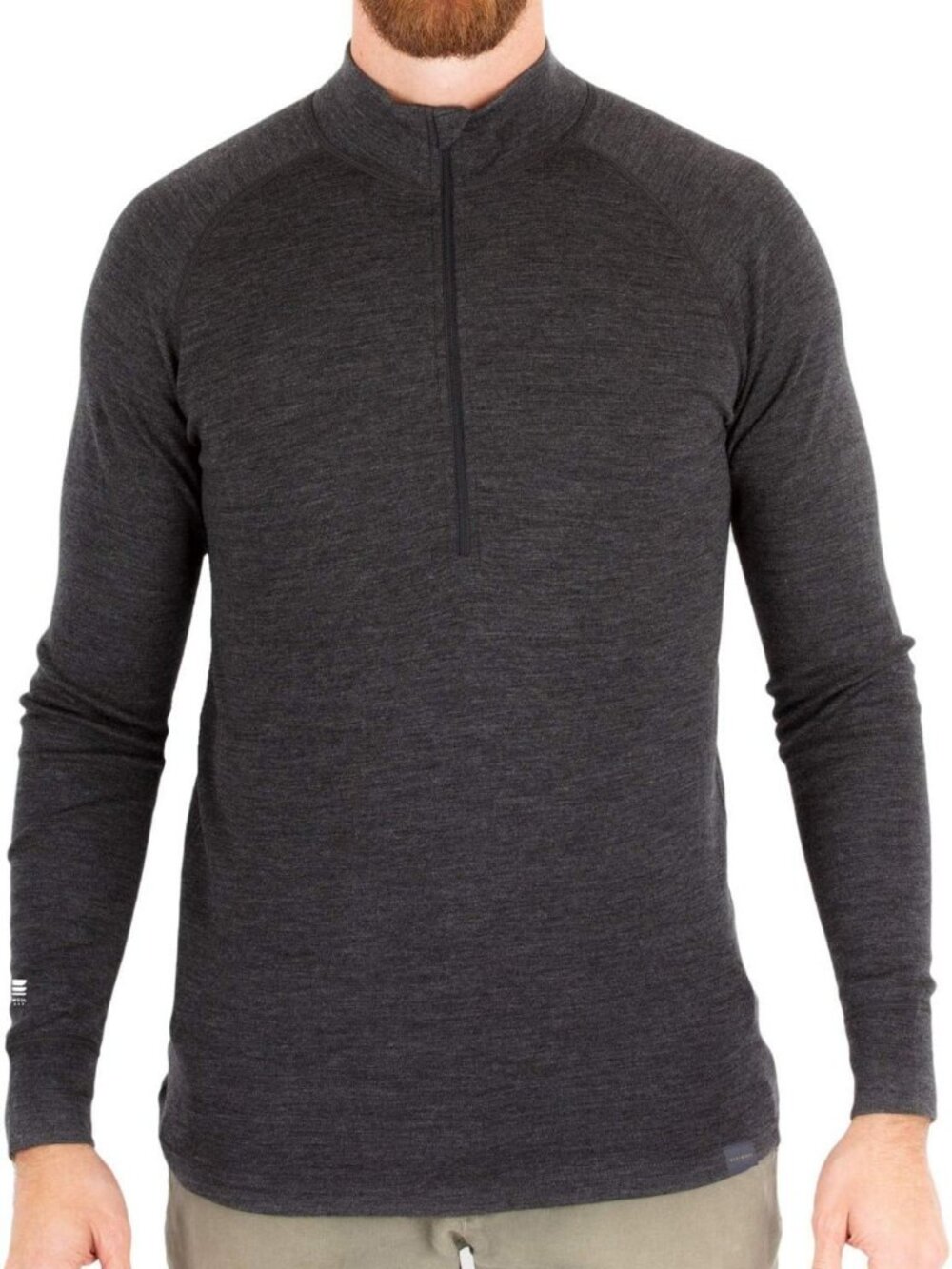 Midweight 250g Merino Wool Half Zip Sweater for Men - Warm Base Layer Top